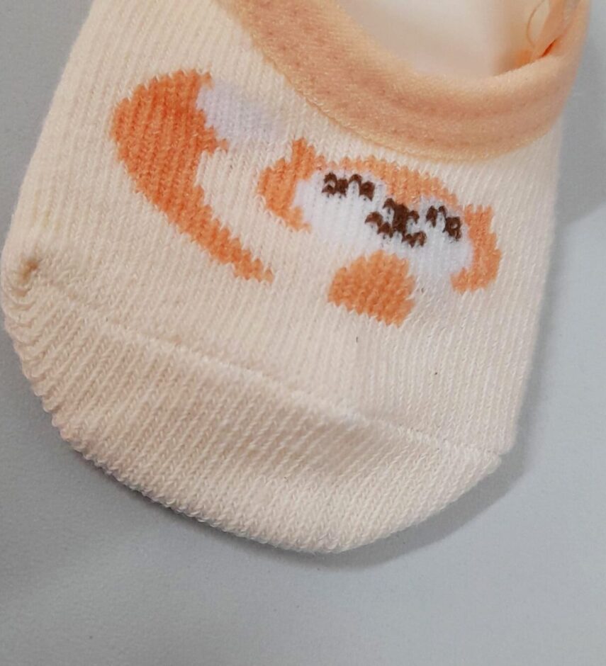fernandaramoskids com br Meia Infantil Sapatilha Feminina Salmão Raposinha3