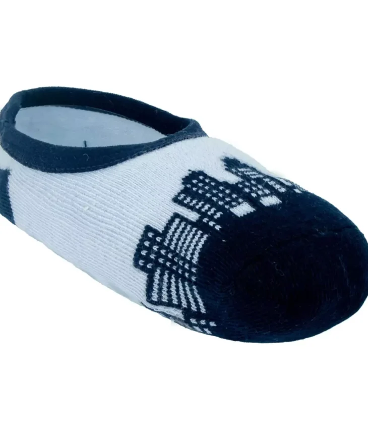 Meia Infantil Sapatilha Masculina Antiderrapante Azul Cidade Fernanda Ramos Kids
