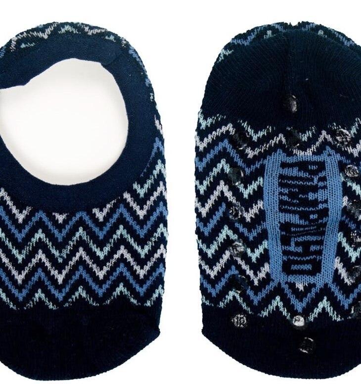 Meia Infantil Sapatilha Masculina Antiderrapante Estampada Azul Fernanda Ramos Kids