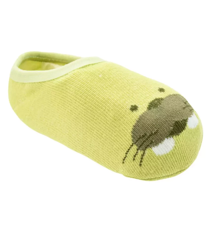 Meia Infantil Sapatilha Masculina Antiderrapante Verde Leão Marinho Fernanda Ramos Kids