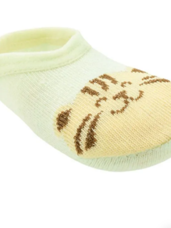 Meia Infantil Sapatilha Masculina Verde Tigre Fernanda Ramos Kids