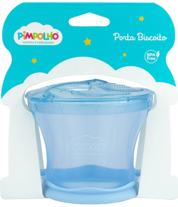 Porta Biscoito com Alça Infantil Masculino Azul Fernanda Ramos Kids