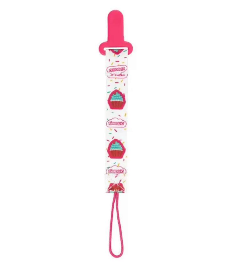 Prendedor de Chupeta Infantil Feminino Pink Cupcake Fernanda Ramos Kids
