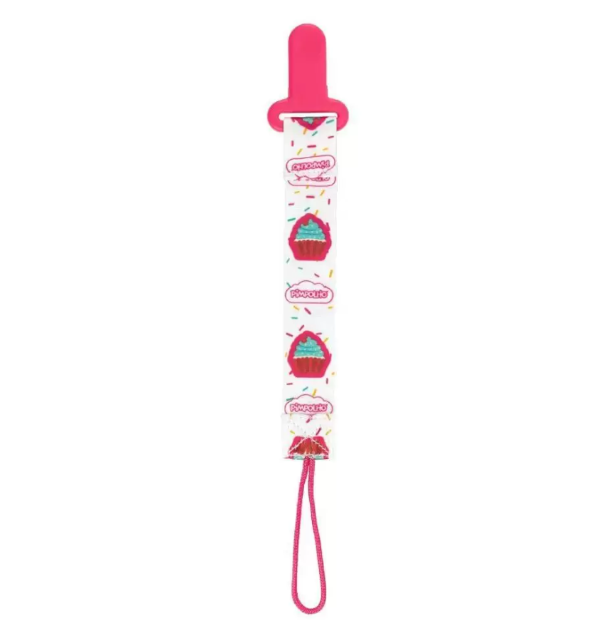 Prendedor de Chupeta Infantil Feminino Pink Cupcake Fernanda Ramos Kids