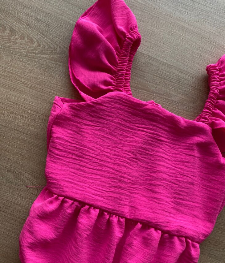 fernandaramoskids com br Vestido Infantil Feminino Curto Pink com Amarração Atrás1