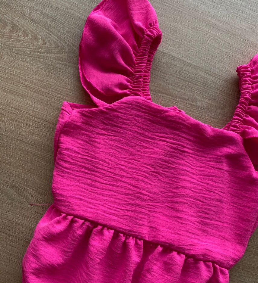 fernandaramoskids com br Vestido Infantil Feminino Curto Pink com Amarração Atrás1
