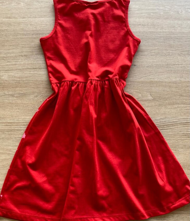 fernandaramoskids com br Vestido Infantil Feminino Rodado Vermelho Estrelas3