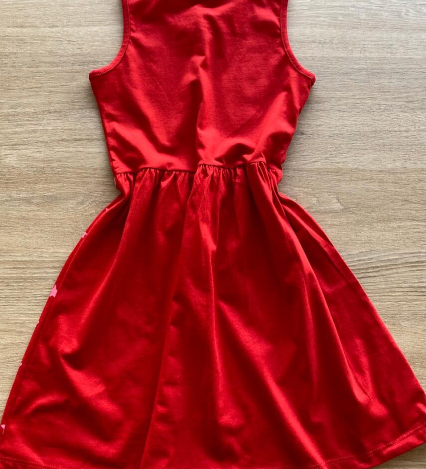 fernandaramoskids com br Vestido Infantil Feminino Rodado Vermelho Estrelas3