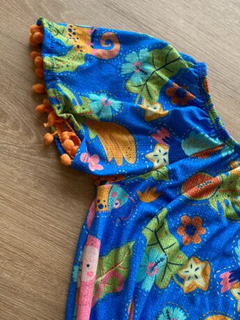 fernandaramoskids com br Vestido Infantil Feminino Soltinho Estampa Tropical Azul1