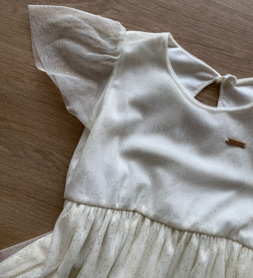 fernandaramoskids com br Vestido Infantil Feminino Tule Manga Curta Off White1