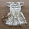 Vestido Infantil Feminino Tule Manga Curta Off White Fernanda Ramos Kids
