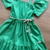 fernandaramoskids com br Vestido Infantil Feminino Verde com Amarração na Cintura1