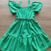 fernandaramoskids com br Vestido Infantil Feminino Verde com Amarração na Cintura2