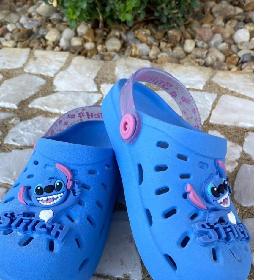 Babuche Infantil Feminina Azul Stitch Fernanda Ramos Kids