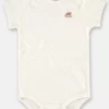 Body Infantil Manga Curta Suedine Unissex Off White Fernanda Ramos Kids