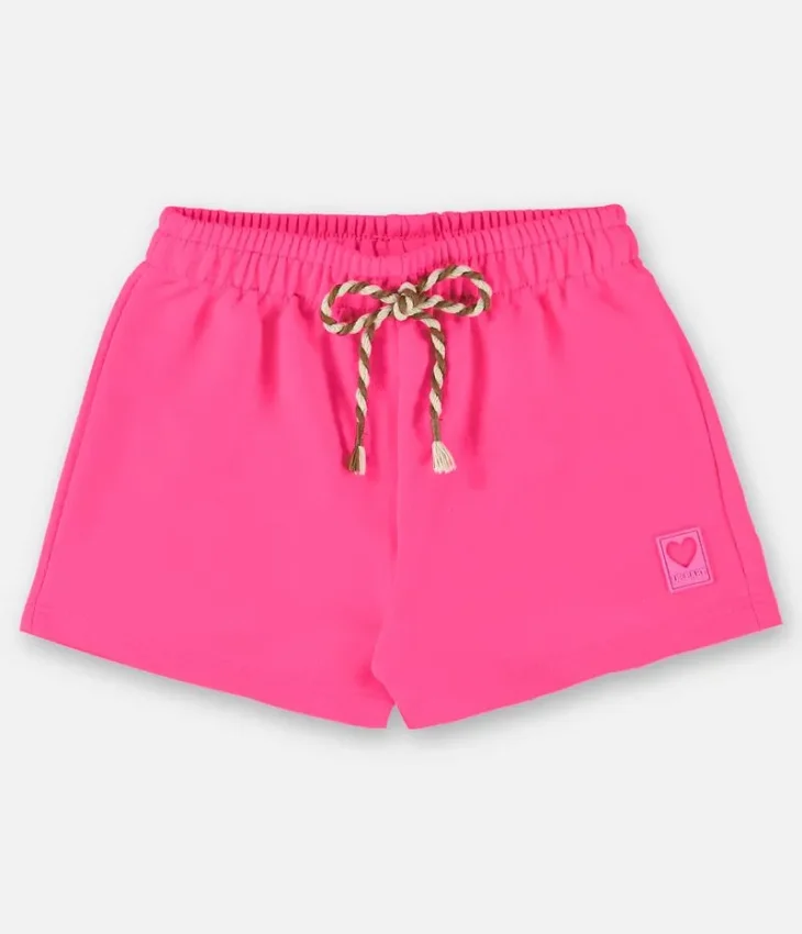 fernandaramoskids com br Conjunto Infantil Feminino Rosa Blusa Manga Babado Estampada e Short2