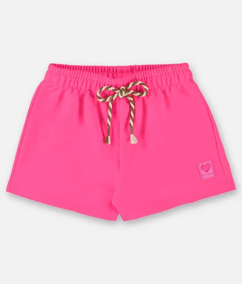 fernandaramoskids com br Conjunto Infantil Feminino Rosa Blusa Manga Babado Estampada e Short2