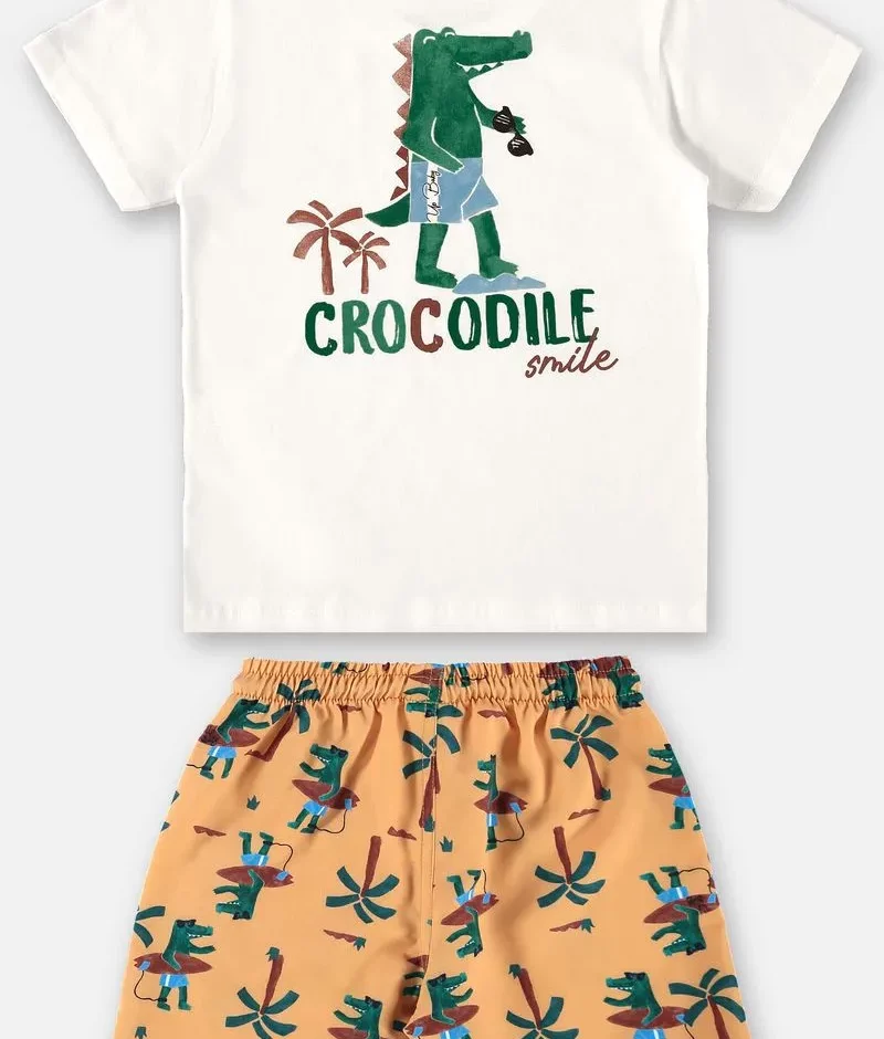 fernandaramoskids com br Conjunto Infantil Masculino Camiseta Off White e Bermuda Estampada3