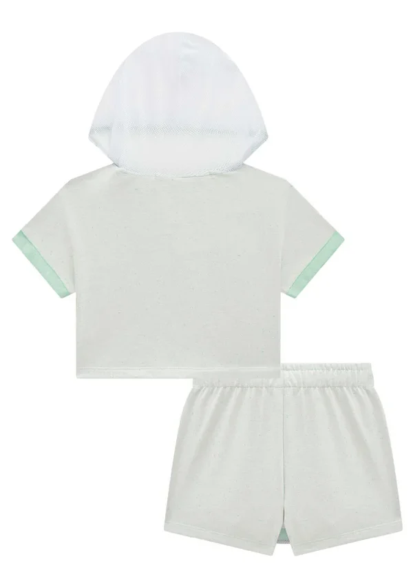 Conjunto Infantil Feminino Happy Blusa Boxy e Short Saia Verde Fernanda Ramos Kids