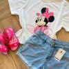 fernandaramoskids com br Blusa Cropped Infantil Feminino Minnie Branca 1