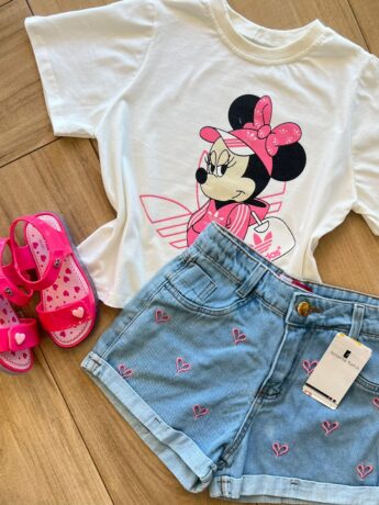 fernandaramoskids com br Blusa Cropped Infantil Feminino Minnie Branca 1