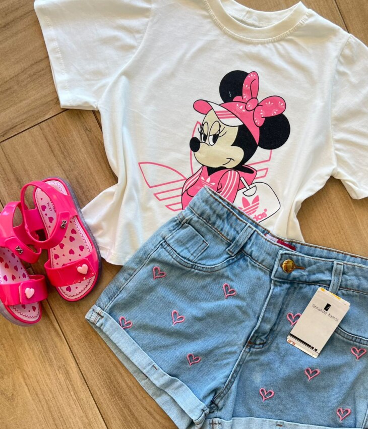 fernandaramoskids com br Blusa Cropped Infantil Feminino Minnie Branca 1