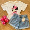 Blusa Cropped Infantil Feminino Minnie Branca Fernanda ramos kids