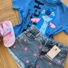 fernandaramoskids com br Blusa Cropped Infantil Feminino Stitch Azul 1