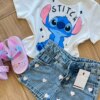 fernandaramoskids com br Blusa Cropped Infantil Feminino Stitch Branco 1
