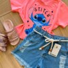 fernandaramoskids com br Blusa Cropped Infantil Feminino Stitch Rosa 1