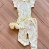 fernandaramoskids com br Body Infantil Feminino Manga Curta Suedine Estampa Patinhos Amarelo2