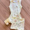 fernandaramoskids com br Body Infantil Feminino sem Manga Suedine Estampa Patinhos Amarelo2