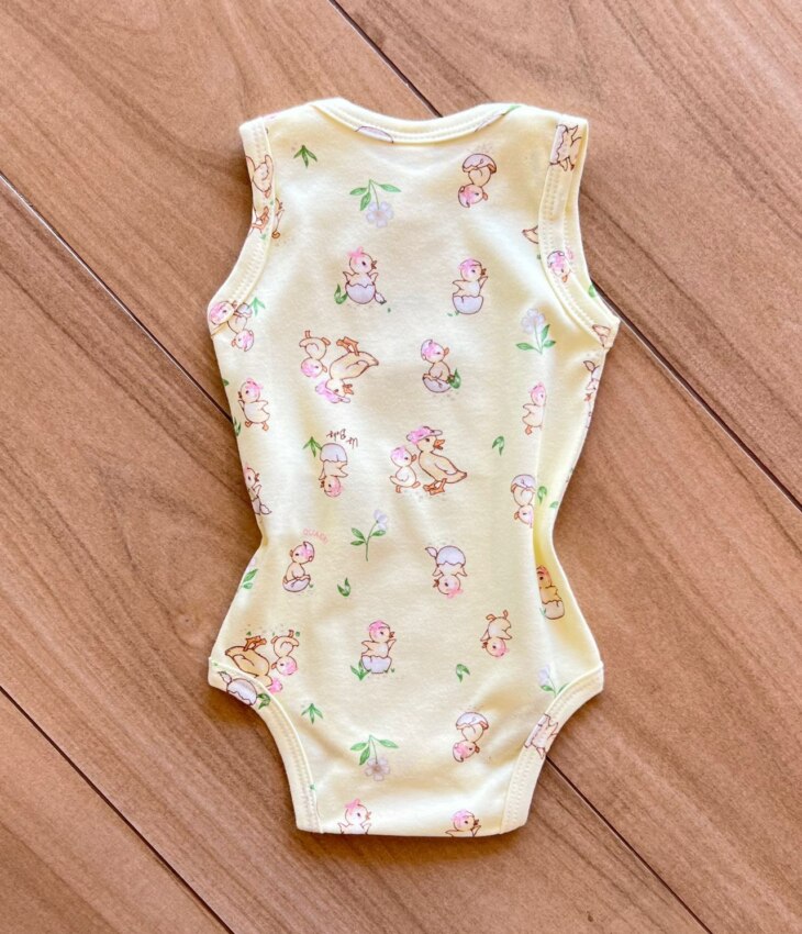 fernandaramoskids com br Body Infantil Feminino sem Manga Suedine Estampa Patinhos Amarelo3