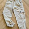 Calça Masculina Infantil Jogger com Bolsos e Amarração Bege Fernanda Ramos Kids