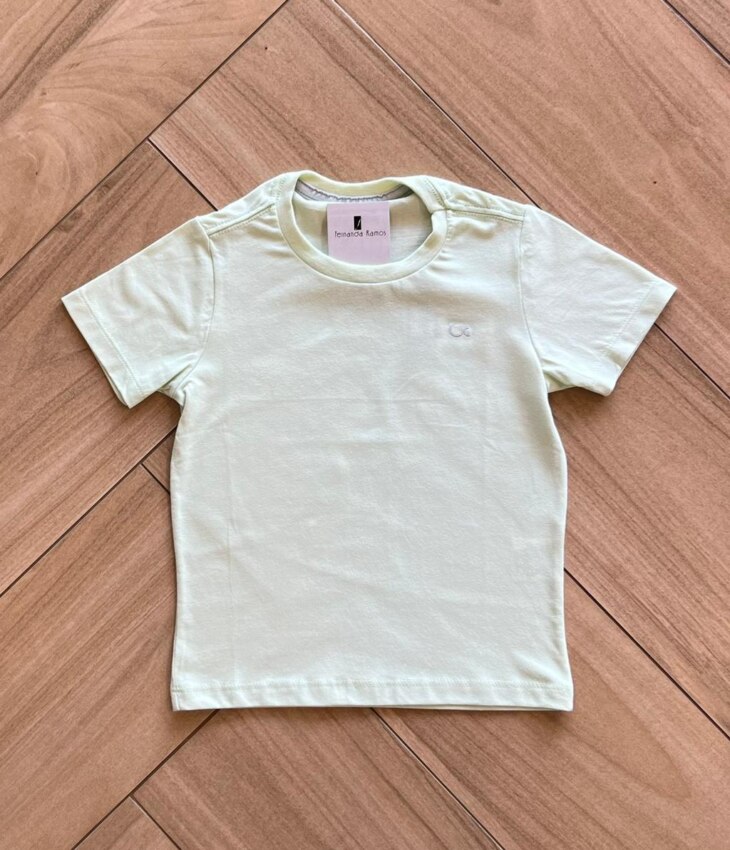 Camiseta Infantil Masculina Manga Curta Essencial Verde Claro Fernanda Ramos Kids