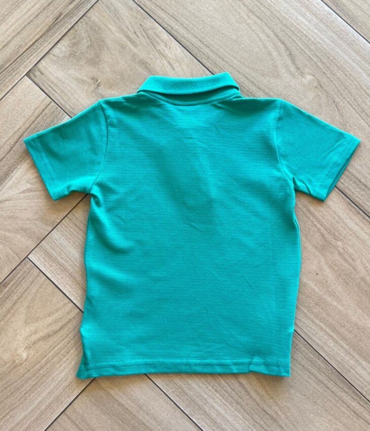 Camiseta Infantil Masculina Polo Manga Curta Verde Fernanda Ramos Kids