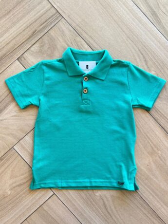 Camiseta Infantil Masculina Polo Manga Curta Verde Fernanda Ramos Kids