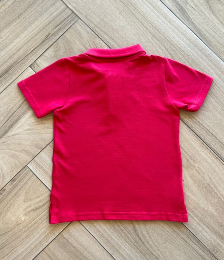 Camiseta Infantil Masculina Polo Manga Curta Vermelha Fernanda Ramos Kids