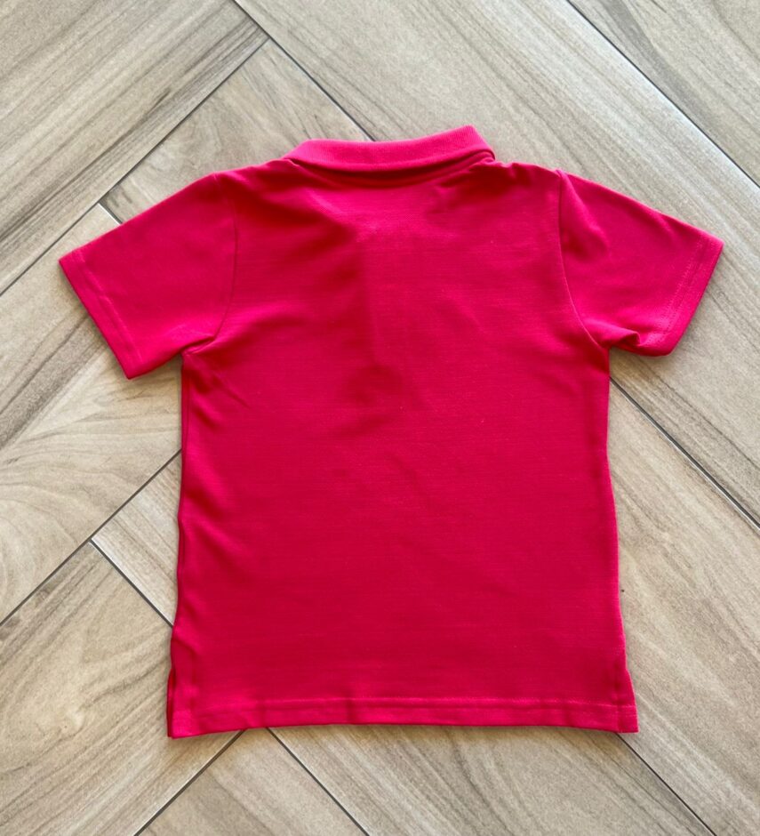 Camiseta Infantil Masculina Polo Manga Curta Vermelha Fernanda Ramos Kids