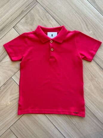 Camiseta Infantil Masculina Polo Manga Curta Vermelha Fernanda Ramos Kids