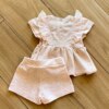 fernandaramoskids com br Conjunto Infantil Feminino Bata Detalhe Perola e Short Bordado Rosa2