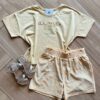 Conjunto Infantil Feminino Blusa Aime e Short Amarelo Fernanda Ramos Kids