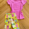 Conjunto Infantil Feminino Blusa Be Kind e Bermuda Estampada Fernanda Ramos Kids