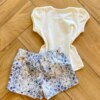 Conjunto Infantil Feminino Blusa Bordada com Flor e Short Estampado Fernanda Ramos Kids