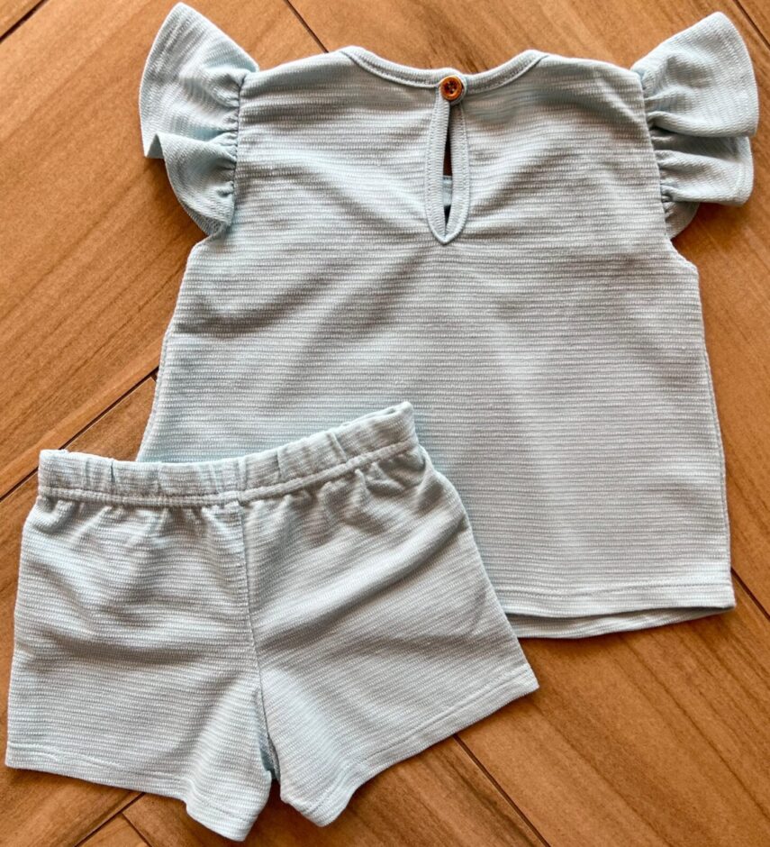 Conjunto Infantil Feminino Blusa com Detalhe e Short com Bolso Fernanda Ramos Kids