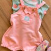 fernandaramoskids com br Conjunto Infantil Feminino Blusa e Jardineira Estampada Rosa Bebê 1