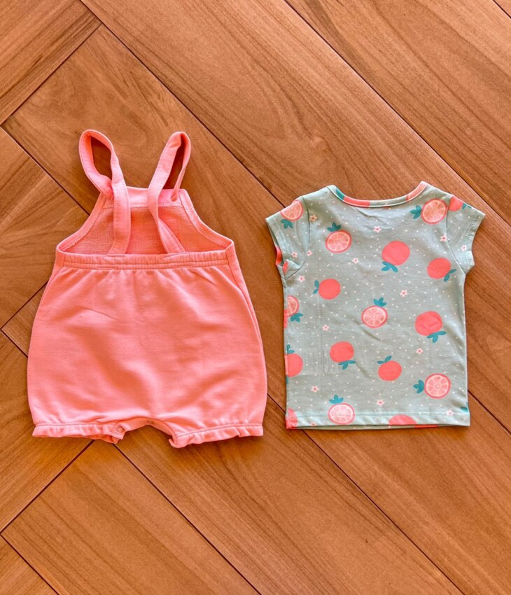 fernandaramoskids com br Conjunto Infantil Feminino Blusa e Jardineira Estampada Rosa Bebê 2