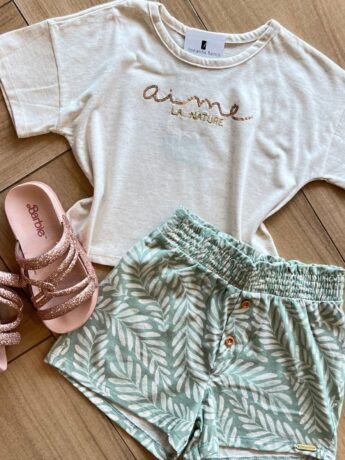 fernandaramoskids com br Conjunto Infantil Feminino Blusa e Short Aime 1
