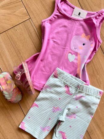 fernandaramoskids com br Conjunto Infantil Feminino Blusa e Short Dino Lilás 1