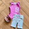 Conjunto Infantil Feminino Blusa e Short Dino Lilás Fernanda ramos kids